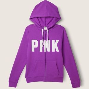 PINK Sweater Zipper Hoodie Purple size XL